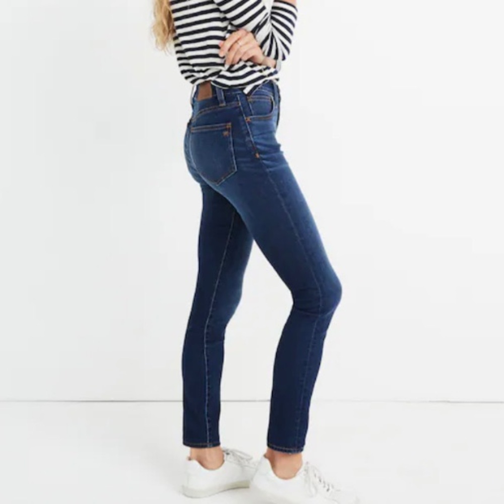 Madewell Roadtripper Jeans Jansen Wash Stretch Skinny Denim Whiskered